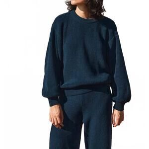 NEW L'ENVERS women's clementine sweater in navy blue